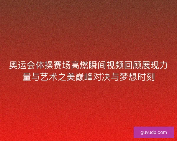 奥运会体操赛场高燃瞬间视频回顾展现力量与艺术之美巅峰对决与梦想时刻