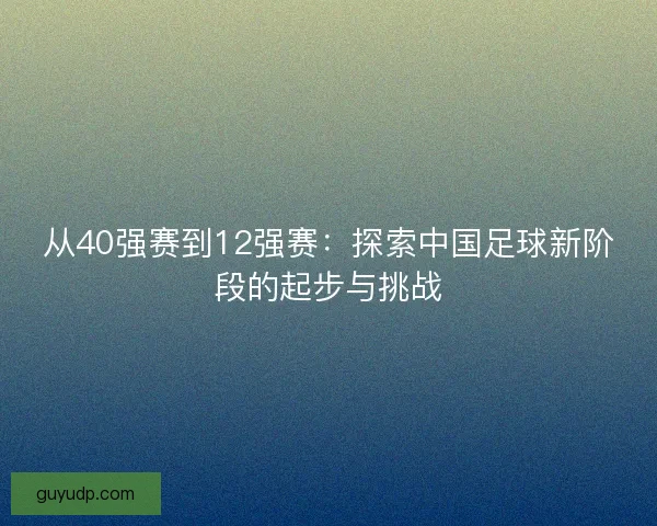 从40强赛到12强赛:探索中国足球新阶段的起步与挑战 从40强赛到12强赛:探索中国足球新阶段的起步与挑战